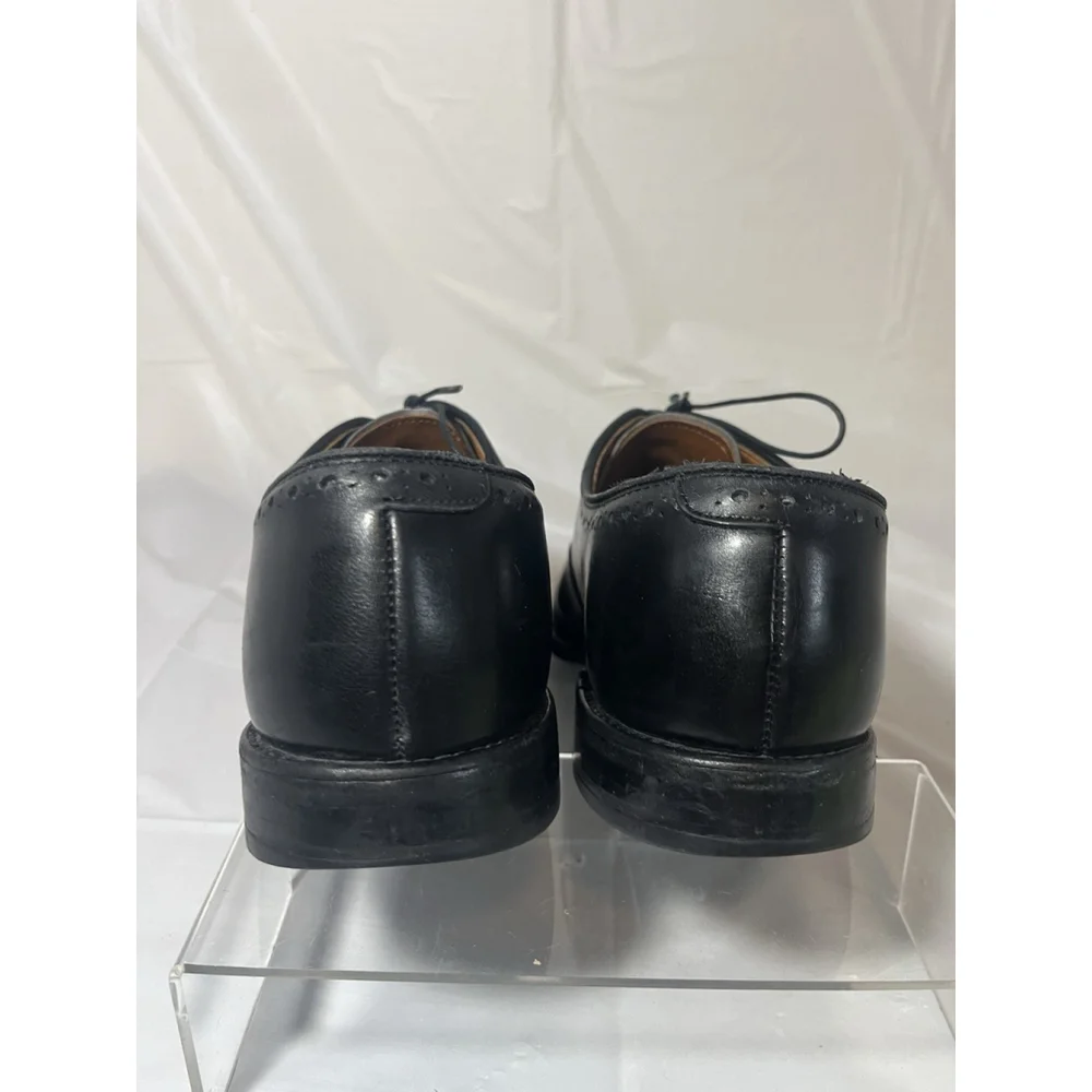 Allen Edmonds 9.5 B Mens Dress Shoes Hale Black Leather Brocade Oxfords ($425) - Picture 13 of 15